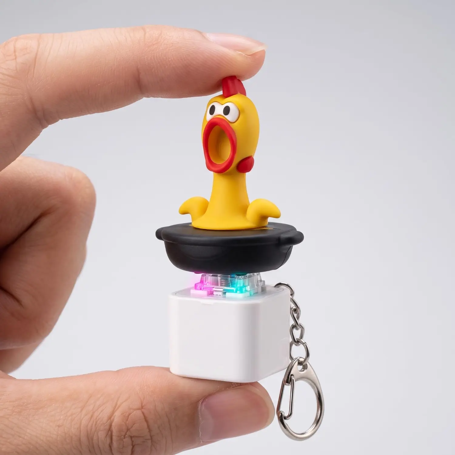 Funny Screaming Chicken Sound Maker Keychain Stress Relief Fidget Toy