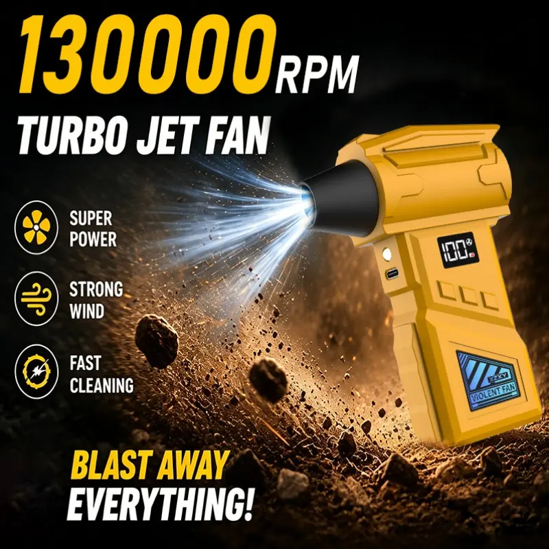Cordless Handheld Blower, Rechargeable Blower: 9000000RPH Mini Turbo Fan for Snow, Leaves& Deep Cleaning with Digital Display, Ergonomic Grip, Blows Dust from Car, Keyboard, PC, Portable Tool for Home, Office, Garage& Outdoor, Birthday Gift