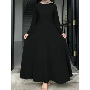 Women's Trendy Middle Eastern Waist Cinching Corset Dress Soft Comfortable Arab Long Casual Daily Wear No Headscarf Included everyday top wardrobe essential musthave piece versatile chic timeless style, minimal style, best gift