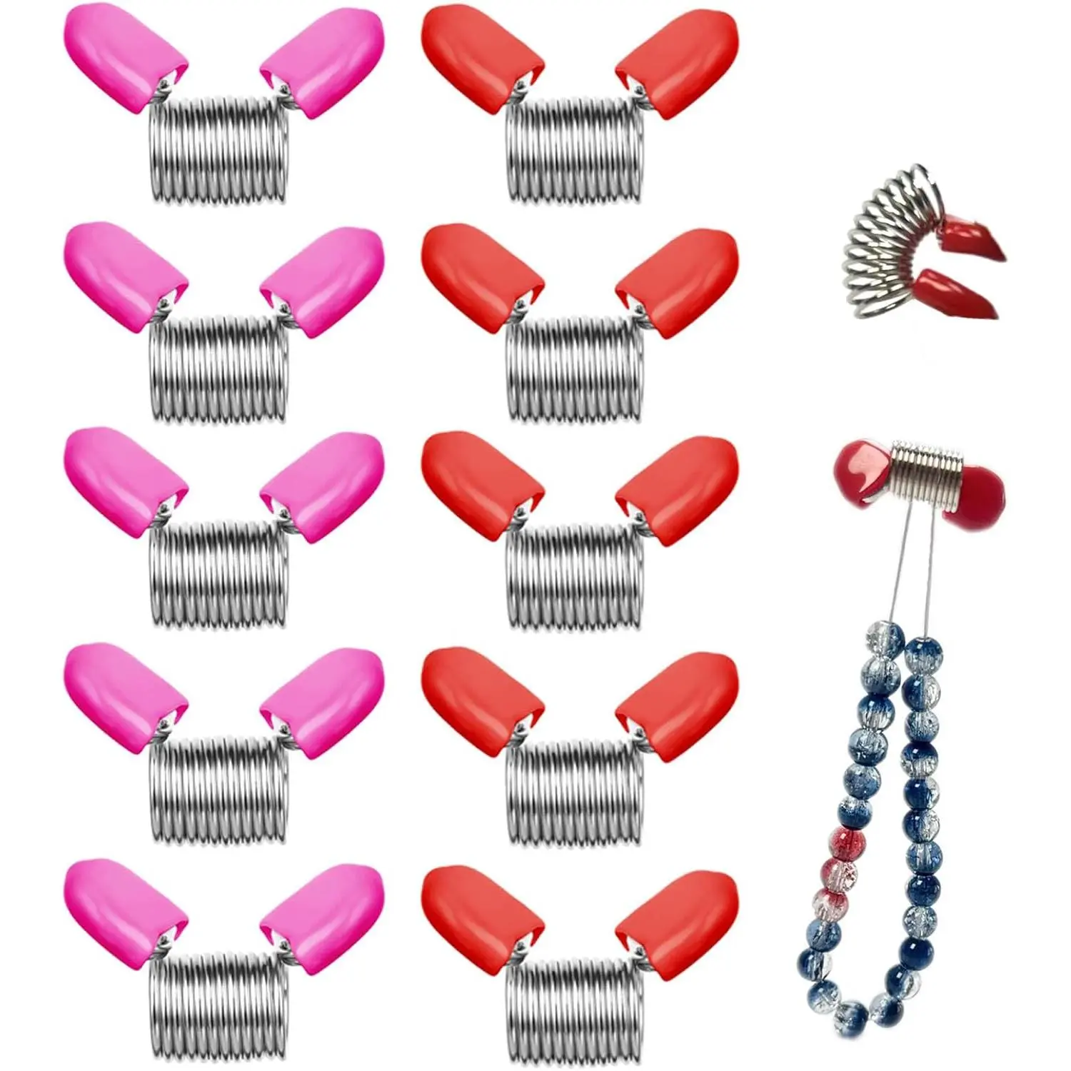 Bead Stoppers for  Making, Spring Bead Clamps (10 pcs) | Necklace/Bracelet Making Creative Bead Line End to  Beads from Falling 10 count