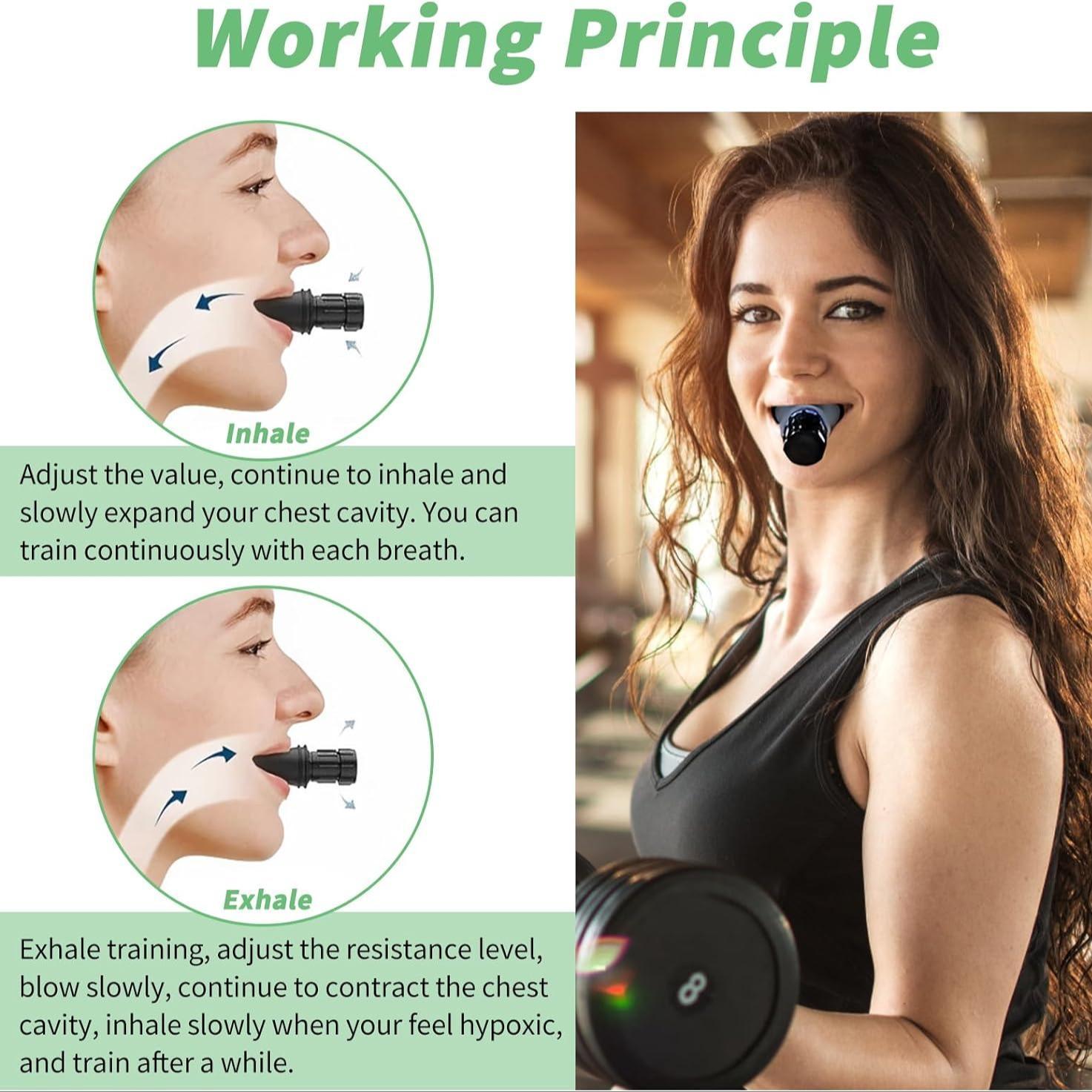 Portable Breathing Exercise Tool with Adjustable Resistance Settings for Enhanced Strength and Endurance, Lung Training Tool, Easy To Clean