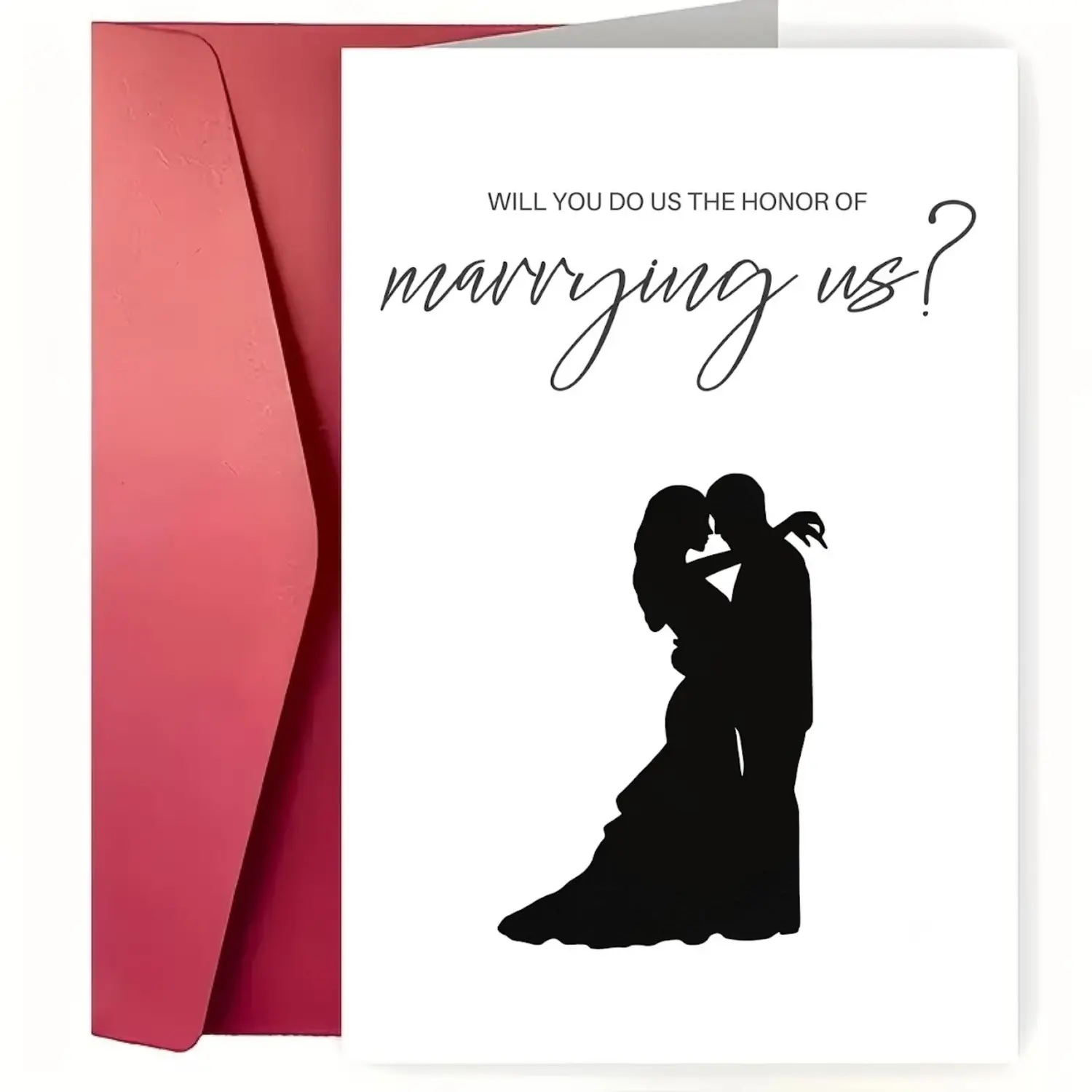 Elegant Wedding Officiant Invitation Card, Premium 5x7 Glossy Cardstock, Envelope Included, Blank Inside for Personal Message