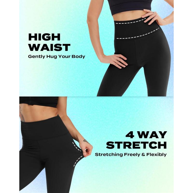 High Waisted Yoga Capris Butt Lift Tummy Control Quick Dry Slim Fit Workout Athletic Leggings