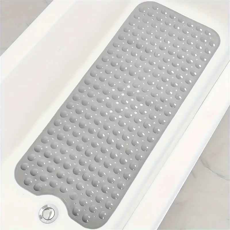 1 piece of bathtub shower anti slip pad, bathtub pad with suction cup, machine washable, bathroom pad with drainage hole, bathtub pad with suction cup, machine washable, non slip bathtub pad, extra long bathtub pad, bathroom shower pad, soft feet (gray)