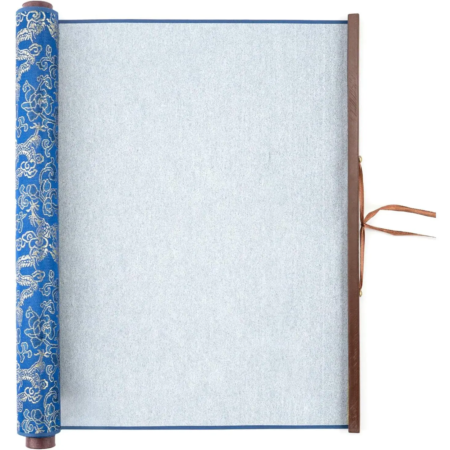 Magic Canvas  with Water –  Calligraphy Cloth for Adults, Mess-Free Chinese Calligraphy Practice Set with Traditional Brocade Design, No Ink Needed(Blue)