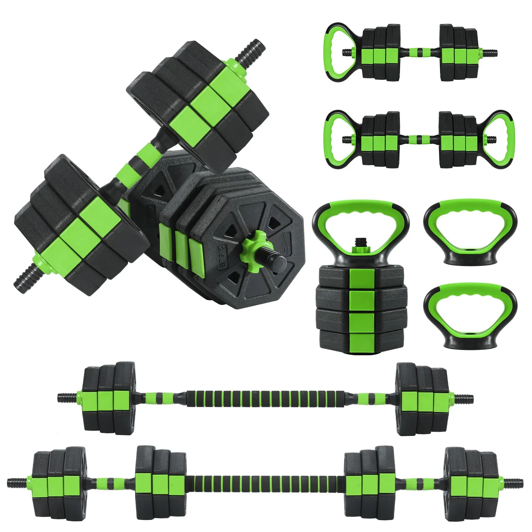 Unisex Compact 4-in-1 Adjustable Dumbbell Set, Multi-Use for Weight Training, Strength Building at Home or Gym