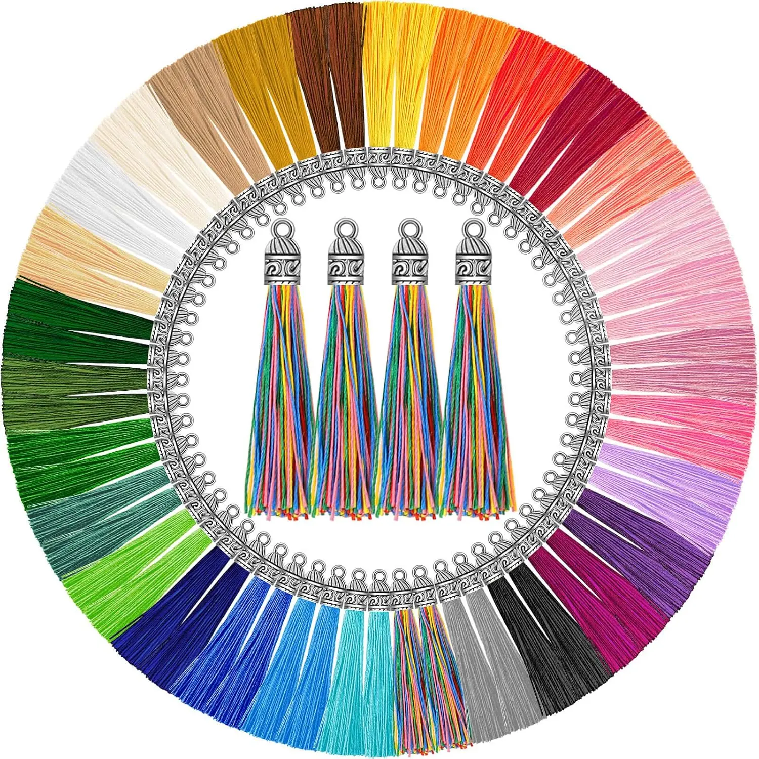 Tassels for  Making, 120 count  Tassel Charms Bulk, Silky  Tassels for Earrings Bracelets Necklaces and DIY Craft