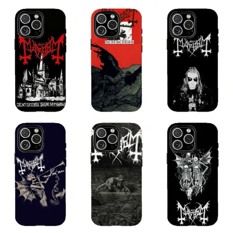 Classic M-Mayhem-m Black Metal Band Phone Case,Alt Teen Extreme Metal Band Fan Gift,For iPhone 17 Pro Max 16 15 14 13 12 11 8 7 Plus Pro Max/X/XS/XR and for Samsung S21 S22 S23 S24 S25 S26 Fe/Plus/Ultra,Best Gift Idea, Protection Casing