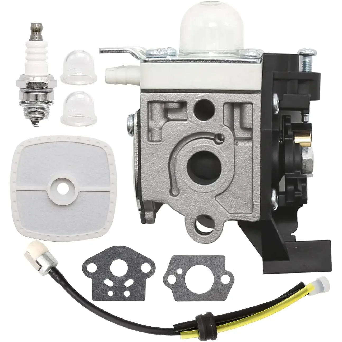 SRM 225 Carburetor with Repower Maintenance Kit & Carb Kit, Compatible with Echo Models SRM225, GT225, GT225i, PE225, PAS225, SHC225, PPF225, SRM225i, SRM225SB, SRM225U, GT225L, GT225SF, PPF235ES, PPT235ES, SHC225S Trimmers & Repower Plug