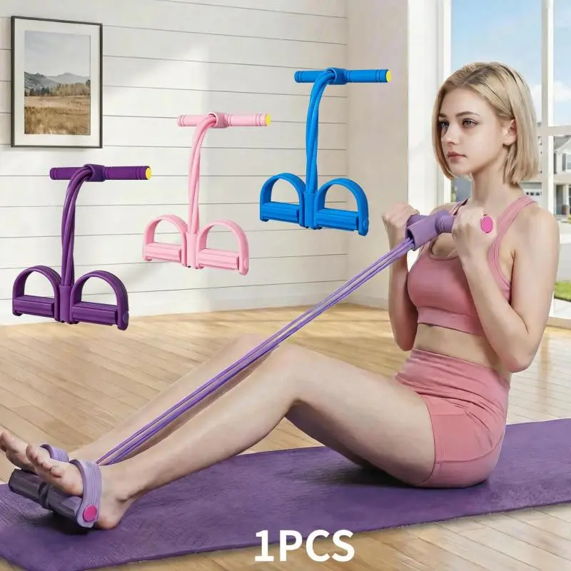 Multi-functional Pedal Resistance Band Trainer, Calisthenics Tools, Portable Foot Pedal Fitness Equipment Exercise Gear, Home Gym Full Body Workout Machine, Sit-ups, Yoga, Abdominal Training, 6 Tube Resistance Bands with Foot Pedals, Elastic & Easy to Use