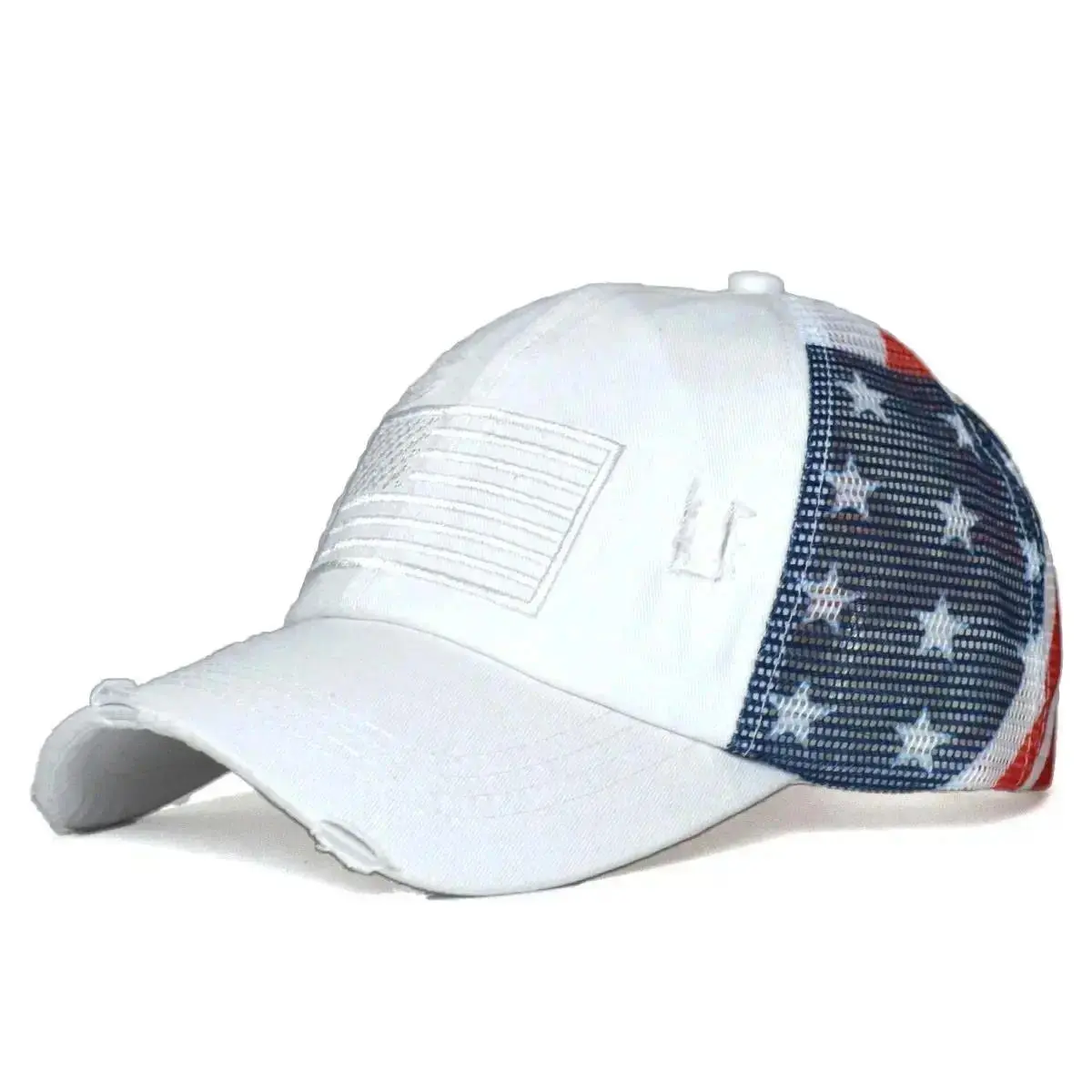 Vintage American Flag Trucker Hat,Distressed Washed Mesh Snapback, Patriotic USA Baseball Cap, Summer Hat for 4th of July, Concerts & Streetwear,father's day gifts mini