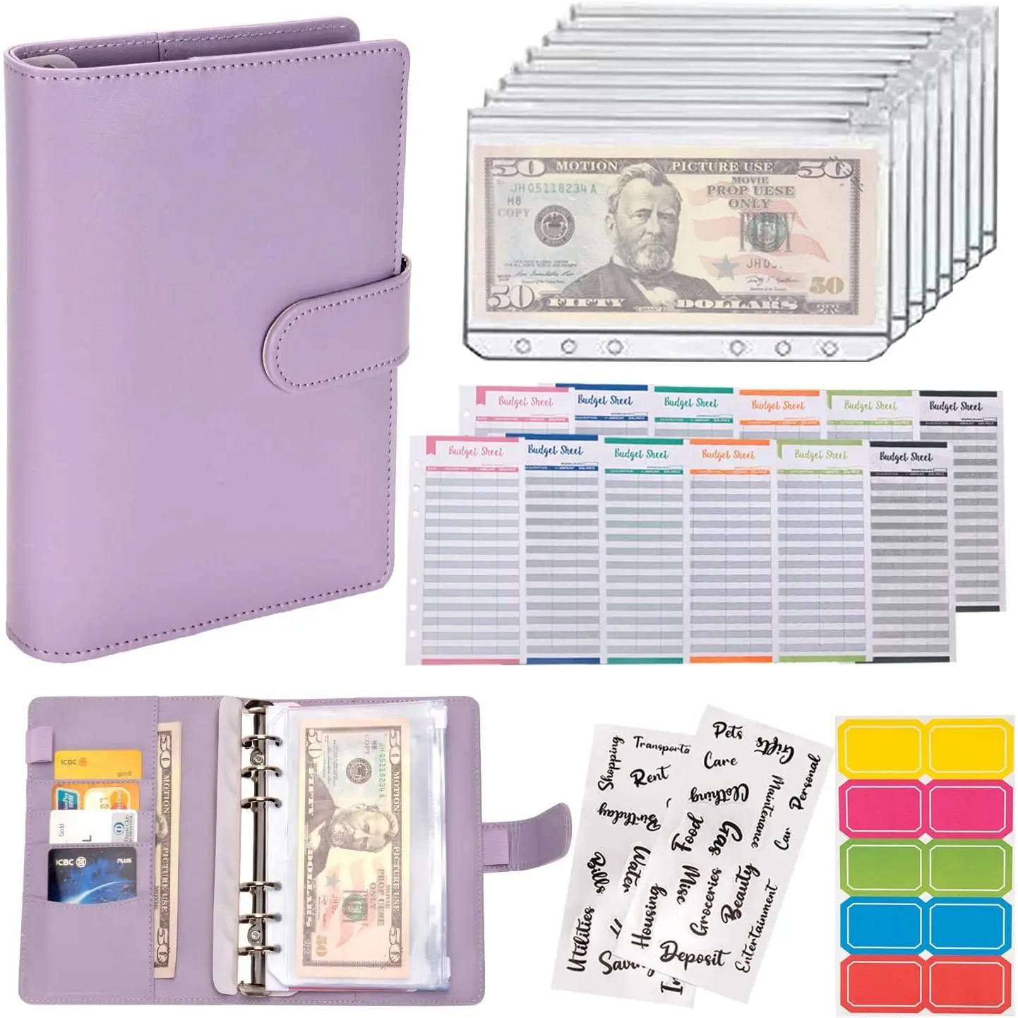 Budget Binder A6  Saving Binder with Zipper  Envelopes | Budget Planning Savings Plan Expense   Management