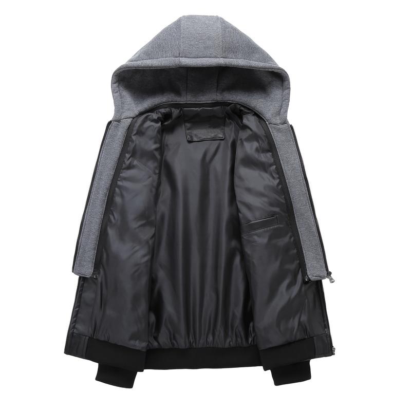 Men's Heavy Duty Full Zip Hooded Motorcycle Jacket with Full Zip Closure - High Quality Shell, Full Zip Hooded Parka for Motorcycle Riding, Casual and Dressy Wear, Comfortable and Durable