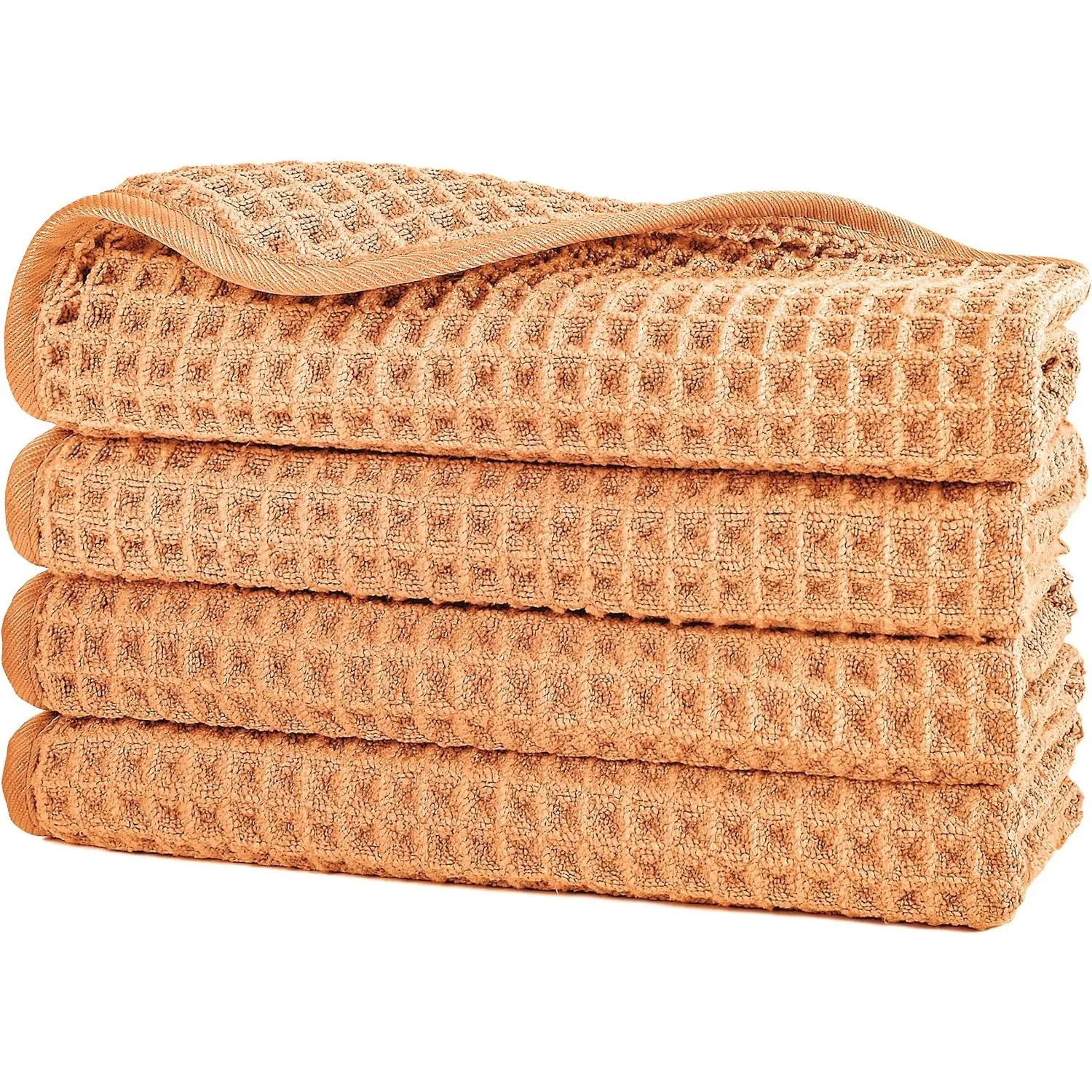 430 GSM Poly Blend Microfiber Waffle Wash Cloth  Towel, 13x13 in | 4 Pack, Oversize, Lint Free, Quick Dry,  Loop, For Showerig, Fingertip Towel