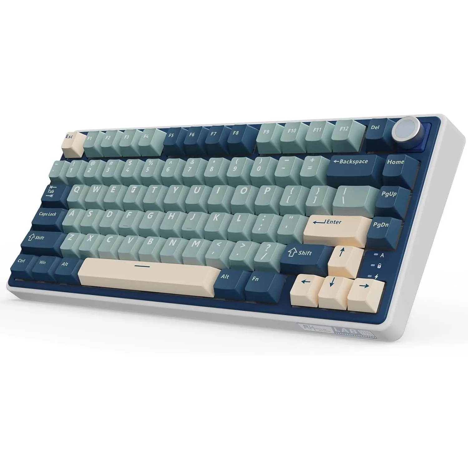 R75  Mechanical Keyboard, 75% Percent Custom Gaming Keyboard Gasket Mount RGB Backlit with Knob & PBT Keycaps, BT5.1/2.4GHz/USB-C, Hot Swappable Cream