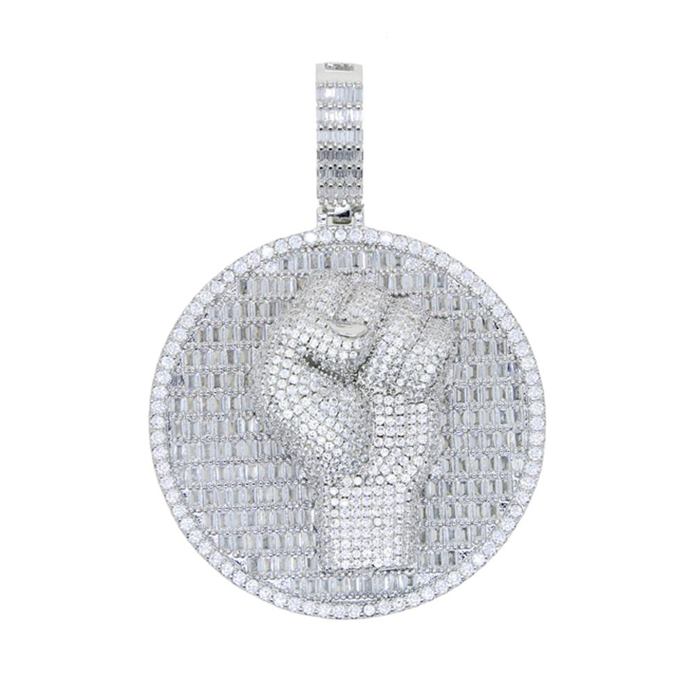 2025 New Iced Out Bling Round Letter Pendant Necklace Full Paved 5A CZ Cubic Zirconia Badge Charm Fashion Hip Hop Men Jewelry