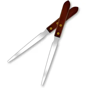 2Pcs Letter Openers with Wood Handle, Stainless Steel Letter Opener Envelope Slitter Hand Mail Opener Tool Letter Knives for Office Home School Box Supplies