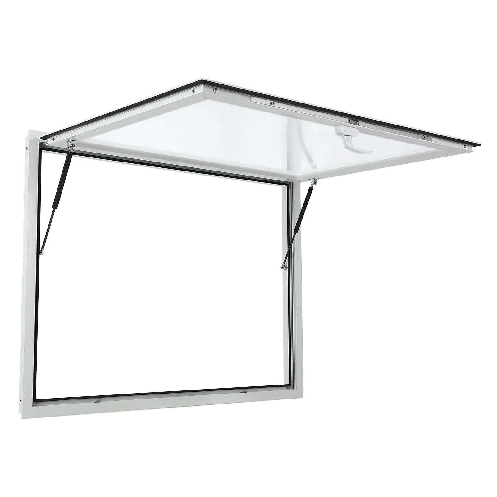 GARVEEAluminum Alloy Concession Windows for Food Trucks and Stands, Multiple Sizes 36"x36" to 60"x36", Featuring Double-Point Fork Locks, Hydraulic Lift Struts, and Awning Doors Opening Up to 85 Degrees, Glass Not Included