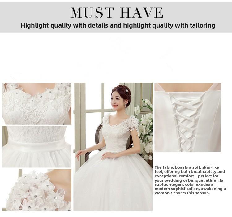 2026 Spring New Arrival Plus Size Wedding Dress, Slim Fit, Slimming, Spaghetti Straps, Floor-Length, For Curvy Women, Lace Floral, Off-Shoulder