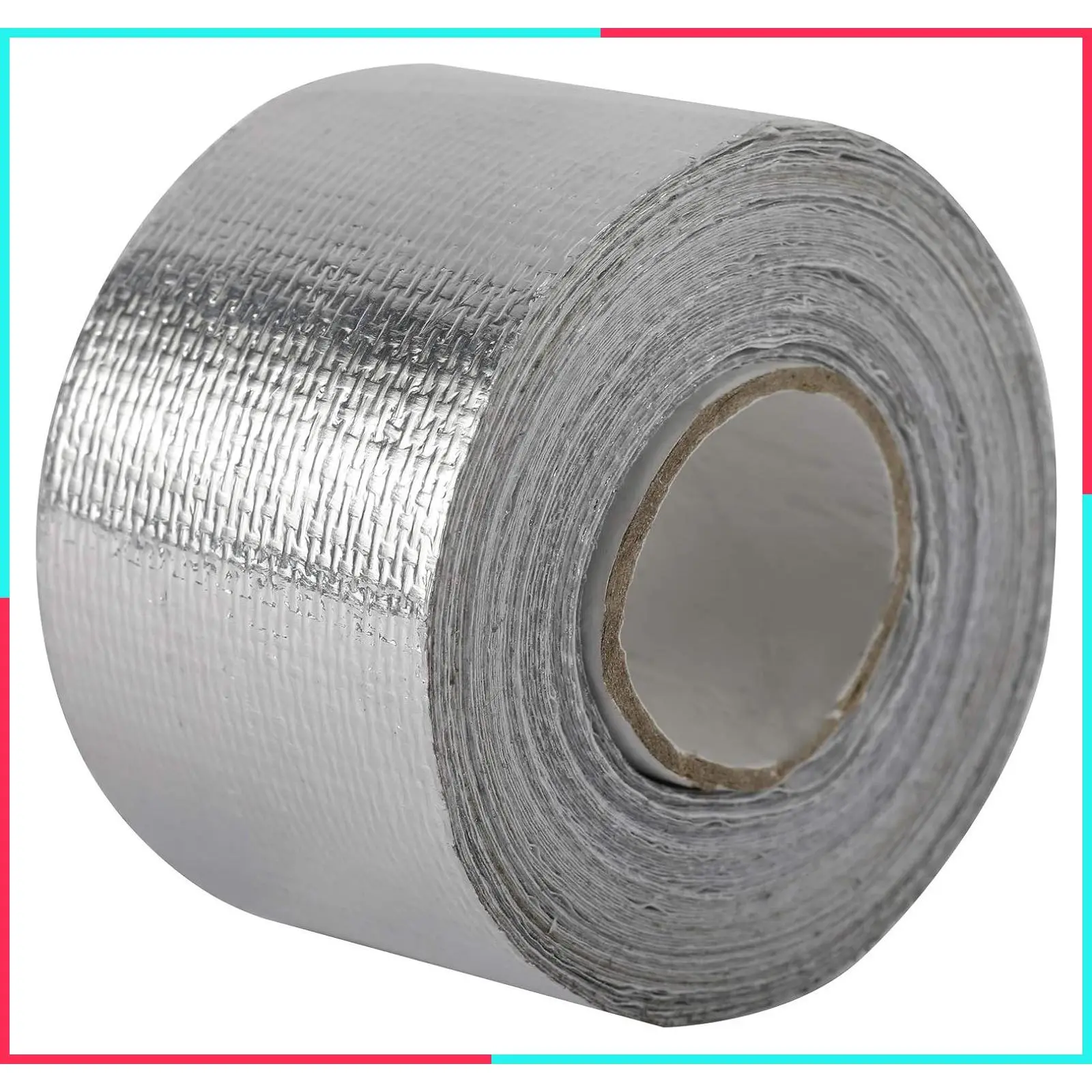 Self-Adhesive Heat Reflective High Temperature Resistant Fiberglass Heat Shielding Foil Tape, 1.5 Inch x 29.53FT