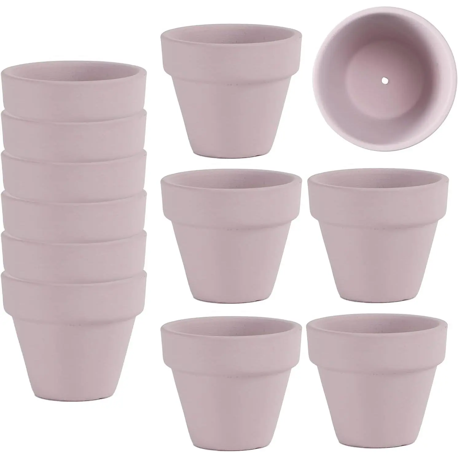 Mini  Terracotta Clay Flower Pots 2 inch with Drainage Holes for  Cactus  lithop, Small Succulent Planter   Pot,(FC-48-12-P)