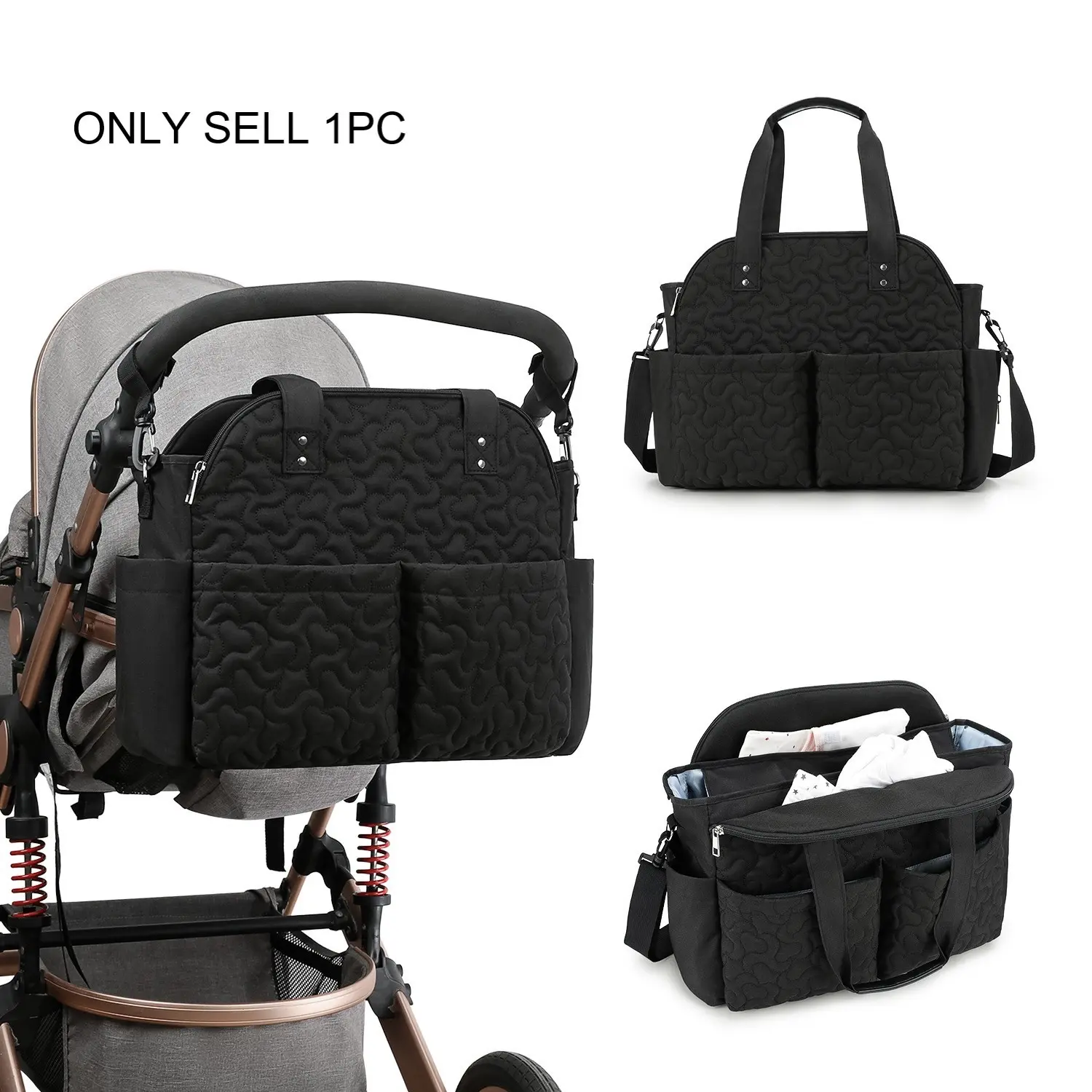 Multifunctional Waterproof Baby Diaper Bag, Shoulder Crossbody Maternity Travel Storage Bag, Insulated Bottle Holder, Stroller Bag, Stroller Organizer Bag, Travel Diaper Tote
