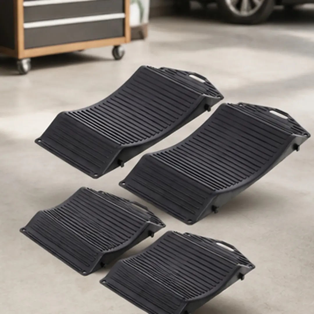 ARCH 4-Pieces Tire Saver Ramps - Heavy-Duty Hard Plastic Anti-Slip Curved Drive-On Cradles, Tire Protection, Weight Distribution, Interlock Fit, Flat Spot Prevention, Versatile Compatibility for Cars, Campers, Trailers, Evenly Distributes Weight, Prevents