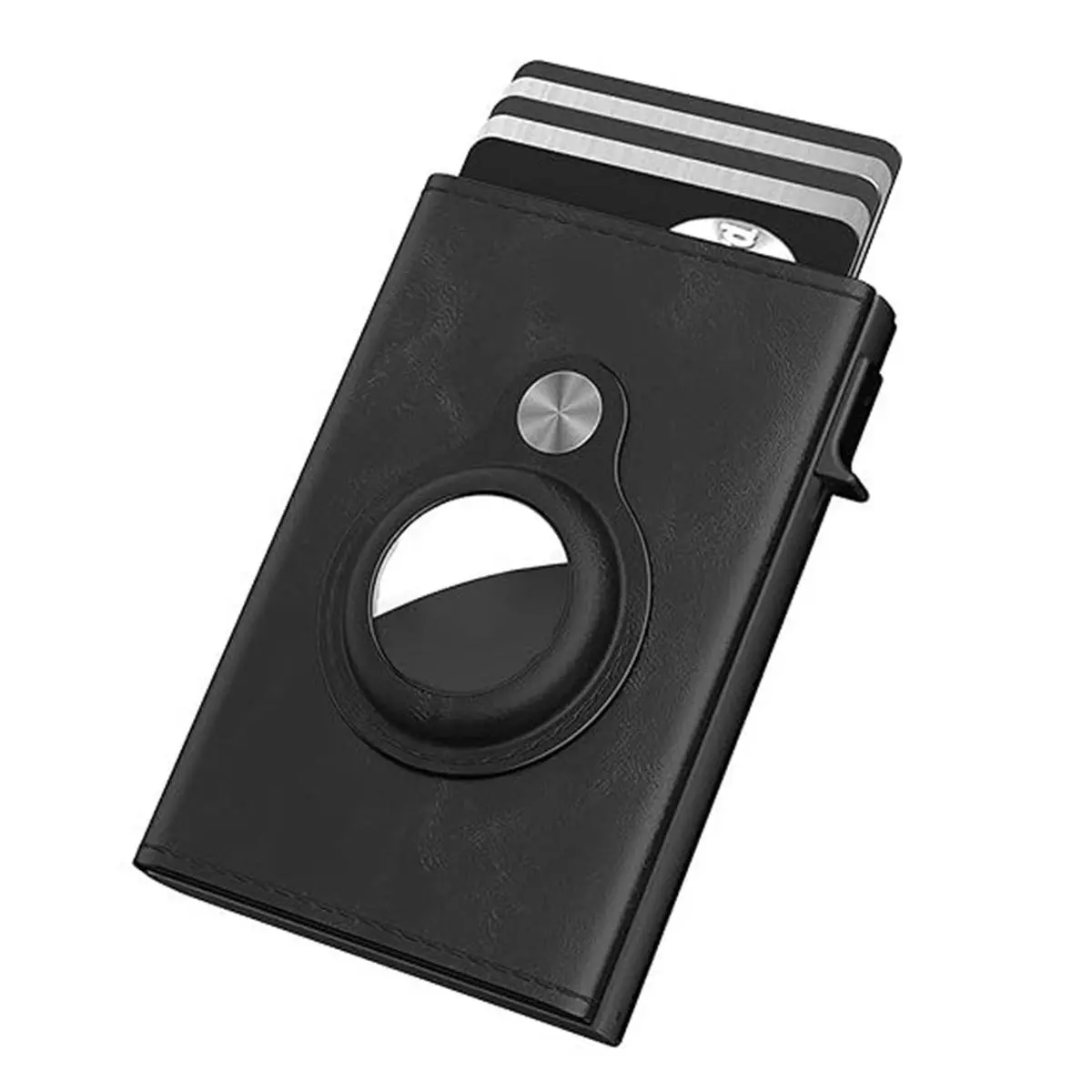 Mens Wallet Card Holder for AirTag: Leather Smart Wallet for Men Compatible with Apple Air Tag, Slim, Minimalist - 9-14 Card Capacity | ID Window | Cash Slot