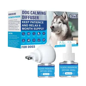 Dog Calming Pheromone Kit, Plug-In Diffuser, Stress & Anxiety Relief Set, Includes Refill Liquid, Ideal for Home Use