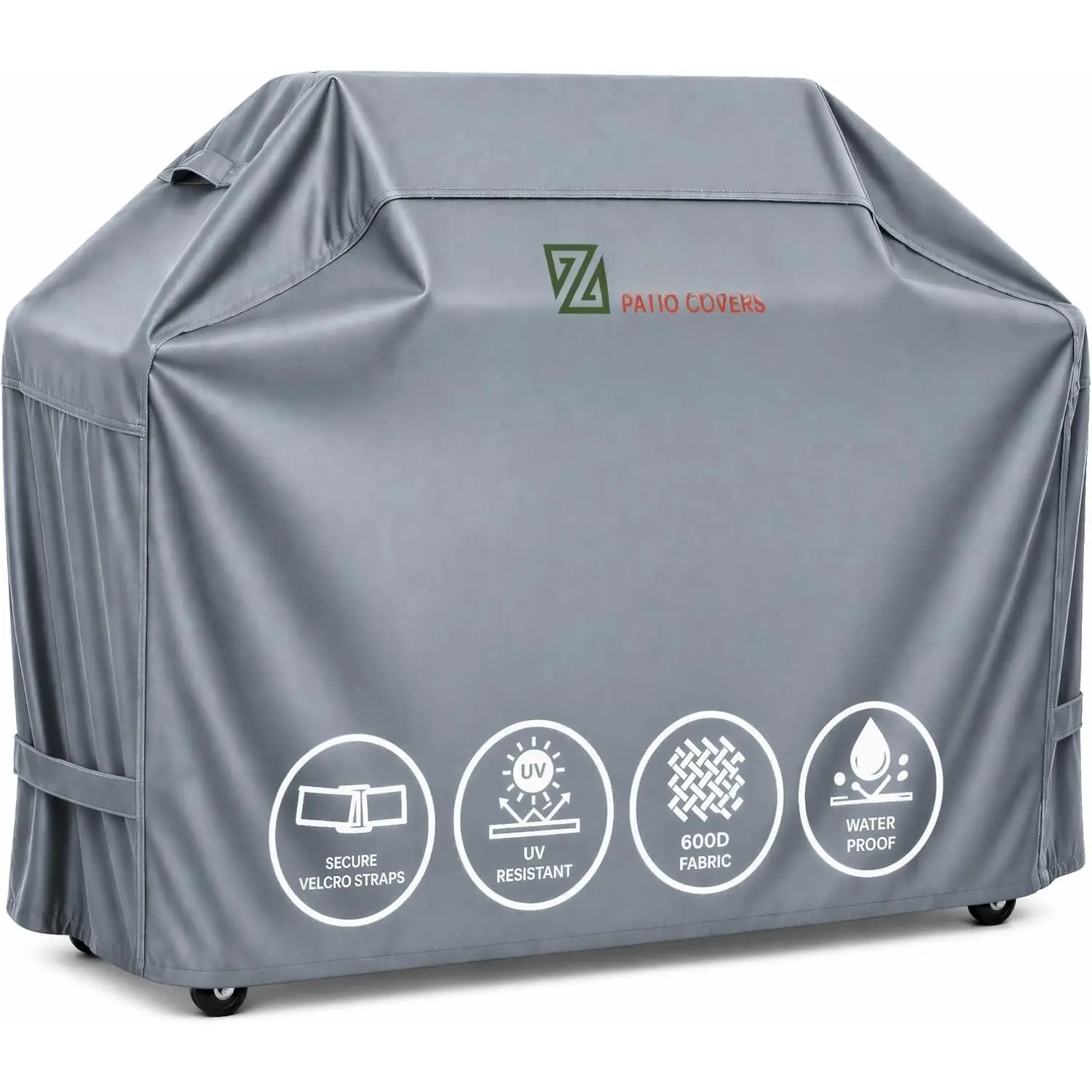 BBQ Grill Cover - 44 Inch  Double Layered Fits  Gas Grill Cover Charbroil Grill &  - Gas Grill Covers w/ Air Vents,  Handles - 600D Oxford Fabric, Gray