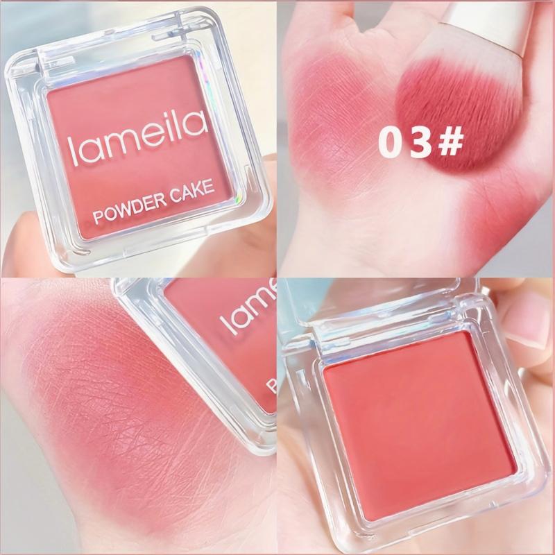 A soft blush palette of four colors, a natural matte finish, long-lasting buildable coverage, powder formula, water and sweat resistant, compact and portable, suitable for all skin tones