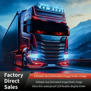 2pcs LED Flexible Display Screen 20x64 Devil Eye Design, Bluetooth-compatible Connectivity, Smart Full-Color Advert Car Sticker, Car Decals, High Resolution & Waterproof,Applicable to all vehicle models With charger, remote control and car charger