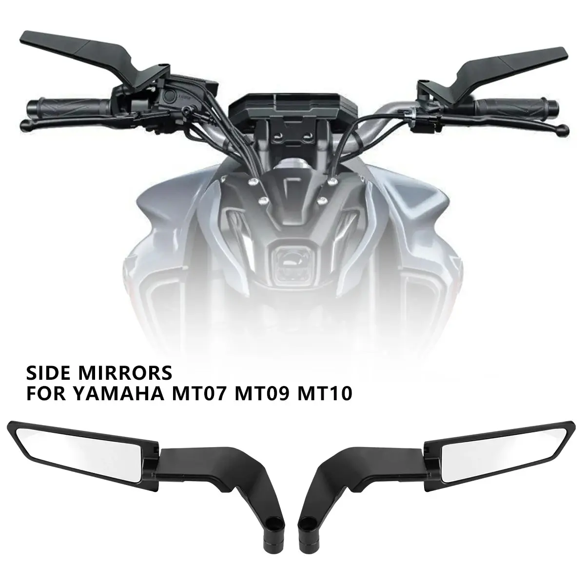1 Pair Motorcycle Wing Rearview Mirrors With Adjustable Rotating Side Mirrors And Complete Installation Accessories Universal Imitation Race/Street Bike Rearview Mirrors Compatible With Honda Kawasaki Yamaha Street Bikes And Scooter Accessories