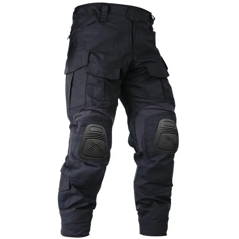 Men��s Outdoor Pants with Knee Pads Camo Cargo Pants Waterproof Hiking Pants 10 Pockets (No Belt)