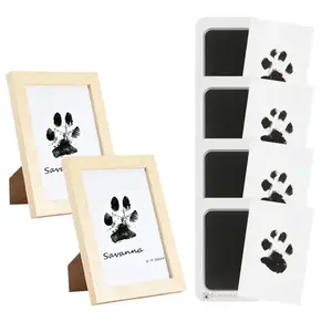 4-Pcs Pet Paw Print Kit with 2 Frames, Mess-Free Keepsake for Dogs & Cats