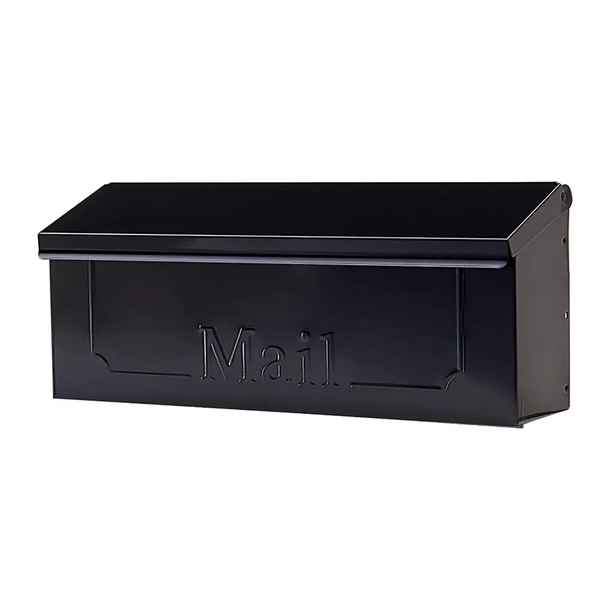 Wall-mount Mailbox, Galvanized Steel, Black Small, for Letters and Packages, Durable Outdoor Mailbox with Lock