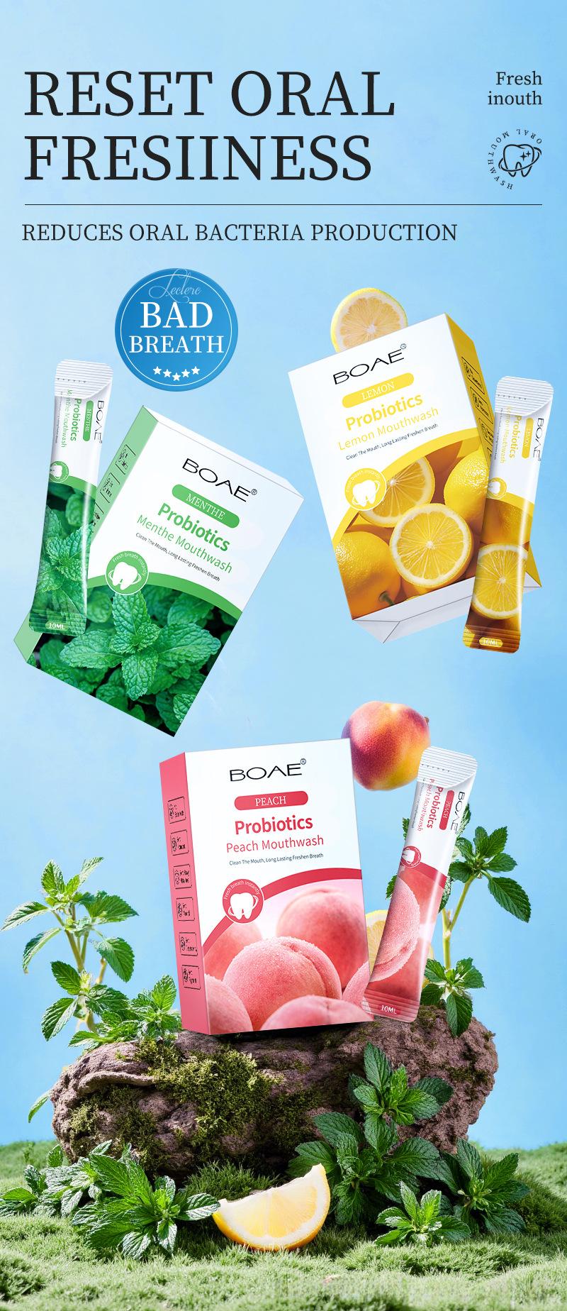 BOAE Mint Antibacterial Fresh Mouthwash, Disposable Portable Cleaning Mouthwash