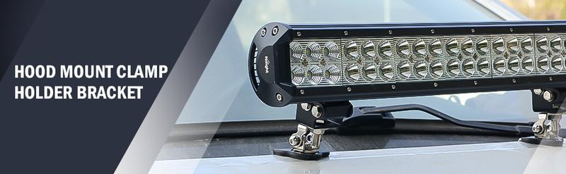 Nilight Universal Adjustable Pillar Hood Clamp Holder Mount Bracket (Pair) Pad Steel Rubber