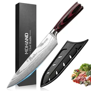 MDHAND Kitchen Chef Knife - Japanese Damascus Style Stainless Steel Kitchen Knife, Meat Knife, Boning Knife Cleaver, Ideal for Slicing and Cooking#fathersdaygift