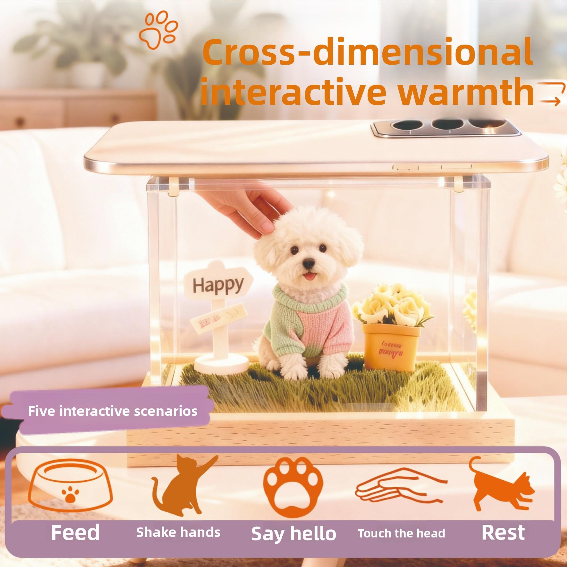 Pet 3D Hologram Projection Box AI Companion Memorial Keepsake For Dogs Cats Heated Outdoor Dog House with Heating Pad human sized bed cat tree Breathable Elevated Cooling Curved Foam Stairs Ramp Gothic Coffin Wheeled Wooden Crate Soft Foldable Cushion