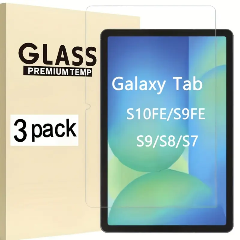3-piece set for S7/S8/S9/S9FE/S10/S10FE 11inch - Full protection, anti-scratch design, device safety, screen protector, simple design, durable glass, high-quality materials, screen protection