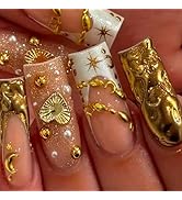 Red Press on Nails Short - Square Fake Nails with Leopard Print Design - French Tip False Nails Press ons - for Women Christmas Manicure 24Pcs