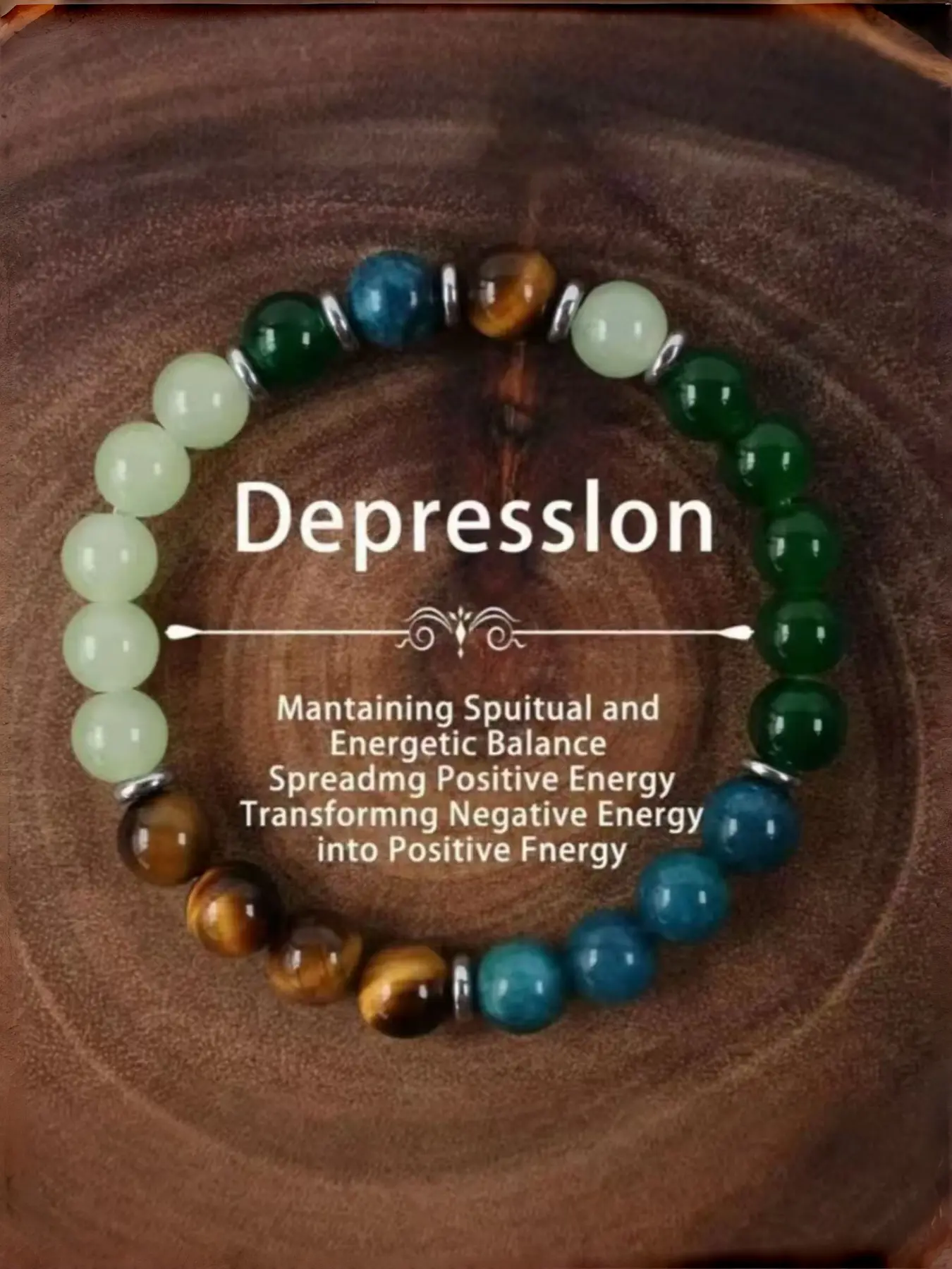 Energy Conversion Healing Bead Bracelet, Convert Negative Energy to Positive, Calm Low Mood, Inspirational Spiritual Jewelry Gift, Inspirational Beaded Bracelet