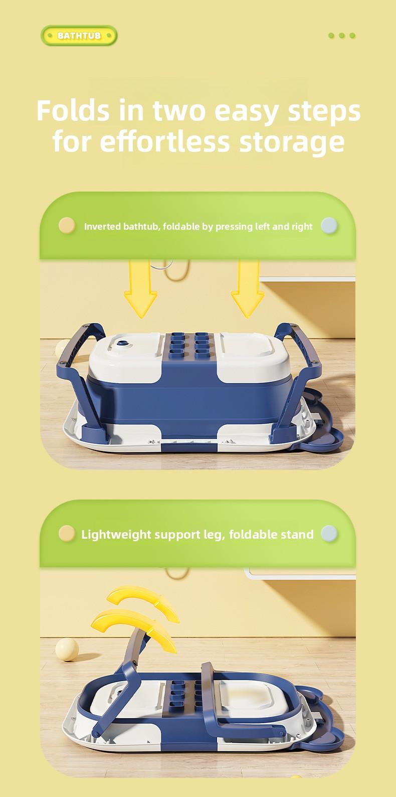 Must-Have Baby Essential!Collapsible Bath Tub for Sit & Lay Bathing