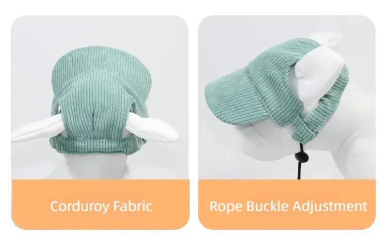 Pet Dog Cap with Ear Holes Adjustable String Dogs Cats Outdoor Peaked Cap Cat Summer Sport Hat For Puppy Small Medium Large Dogs