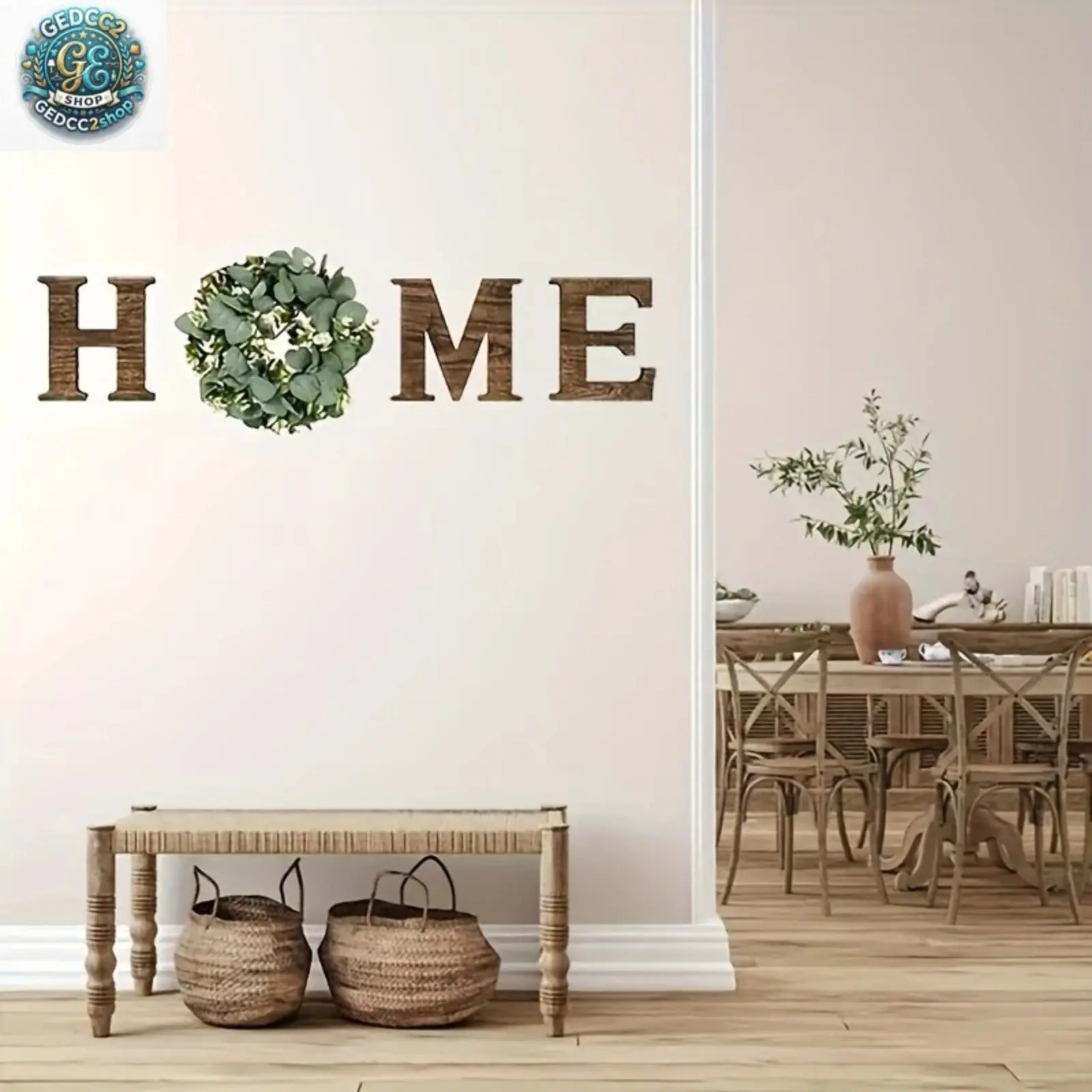 Wooden Spring Door Wreath with Rustic Look, St. Patrick's Day Farmhouse Decor, Welcome Sign for Home Entryway Front Door Hanging