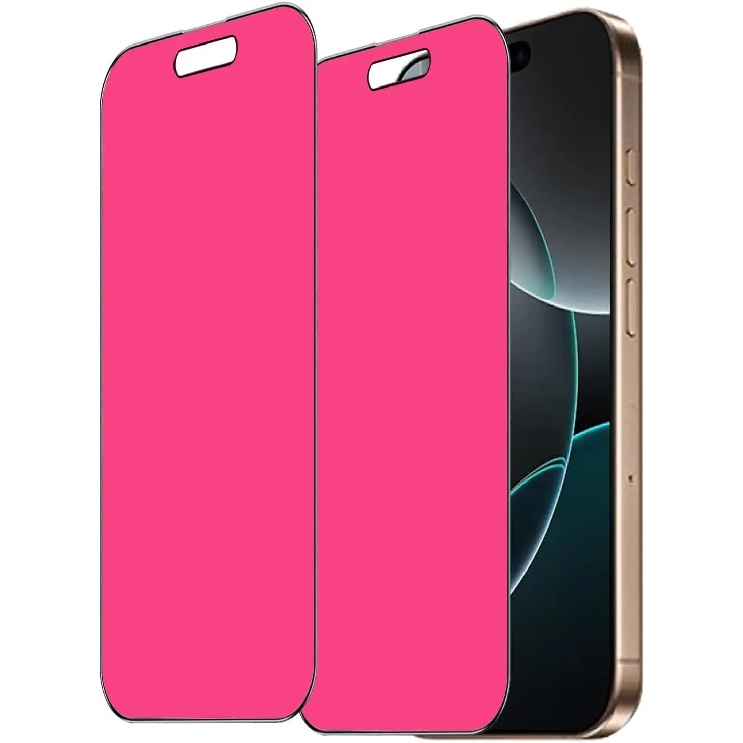 2 count  Tempered Glass for  16 Pro Max 6.9 inch Anti-blue Anti-Spy Screen Protector Mirror Gradient Colorful
