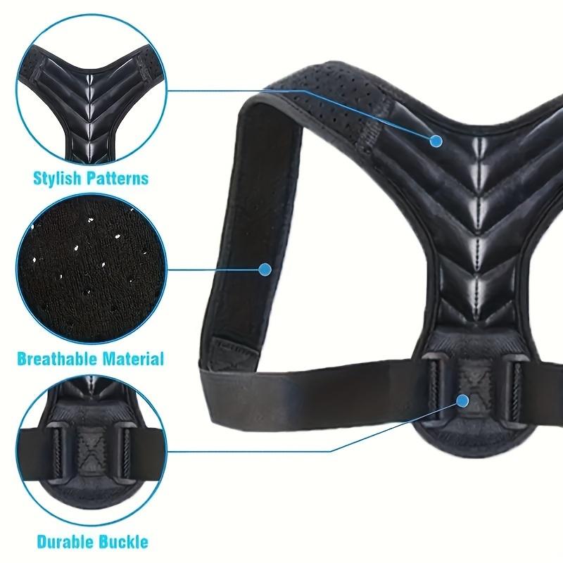 Posture Corrector Vest with Adjustable Straps - Comfortable Back Support Brace for Improved Daily Posture, Breathable Polyester & Nylon Blend, Sports Style