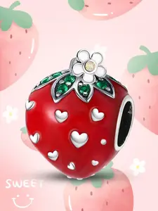 1PC New Original Red Color Series Pumpkin Carriage Angel Bible Heart Cross Charm Strawberry Koala Lucky Koi Playing Cards Bead Pendant Thanksgiving Christmas Beads and Pendant Designer Bracelet Making DIY Gift