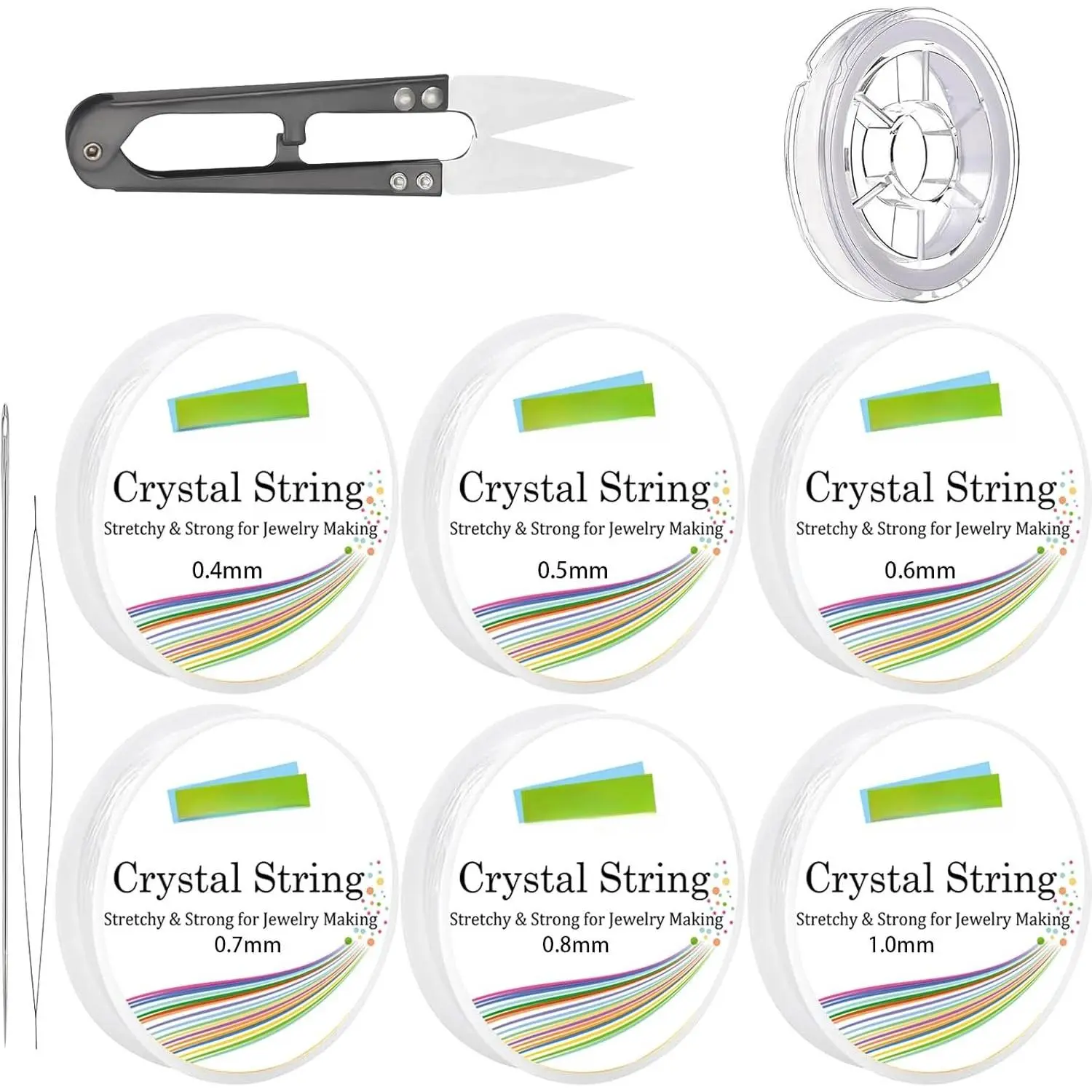 7 Rolls Elastic Bracelet String Cord 0.4mm/0.5mm/0.6mm/0.7mm/0.8mm/1mm  Stretchy Elastic Bead String with Beading  and  for Bracelets  Making Beading Supplies